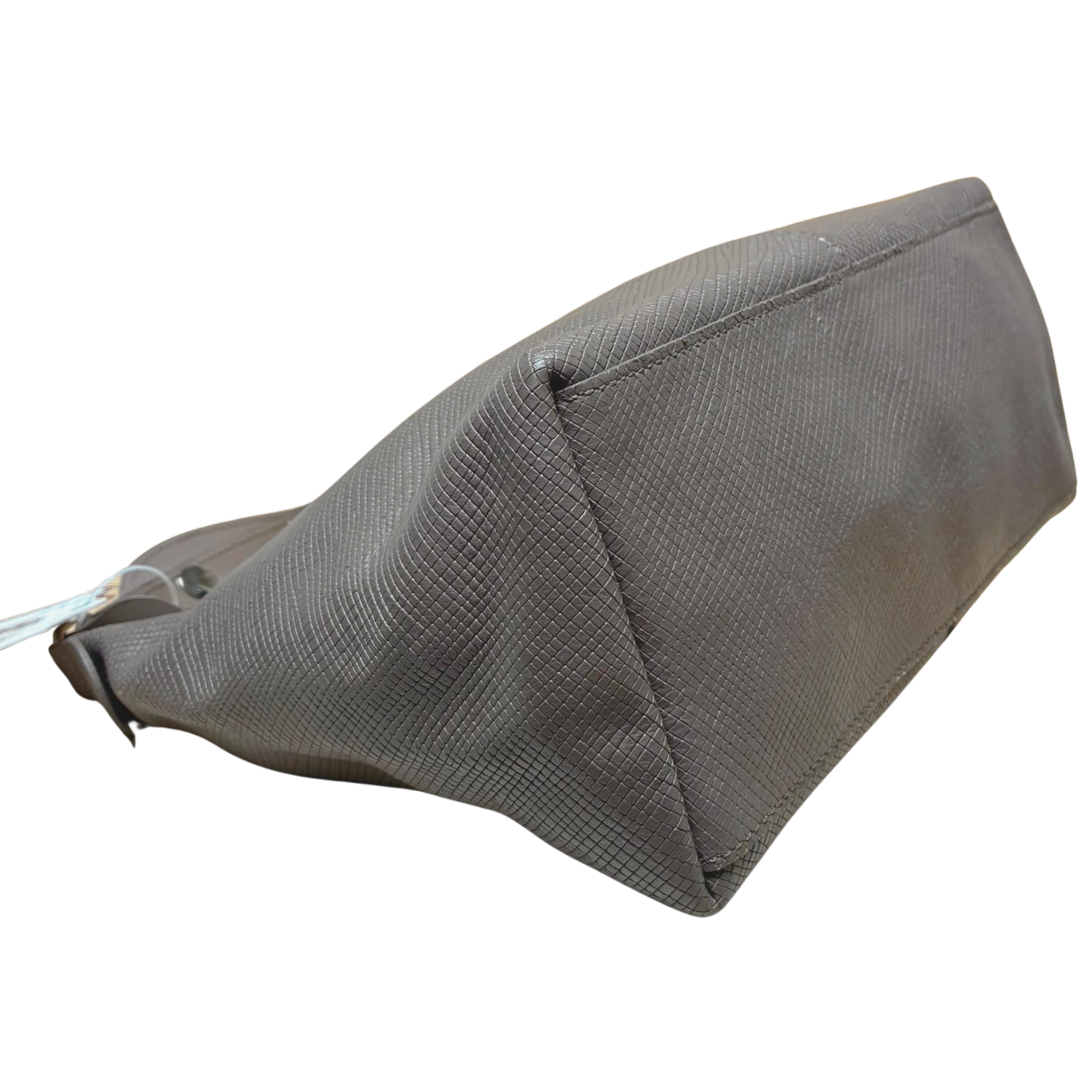 Longchamp Quadri Shoulder Bag Grey Textured Leather