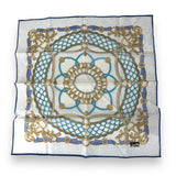 Celine Handkerchief White Gold & Blue Color  46x 46cm