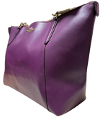 Coach Ava Chain Tote Dark Berry Or Plum Pebble Leather