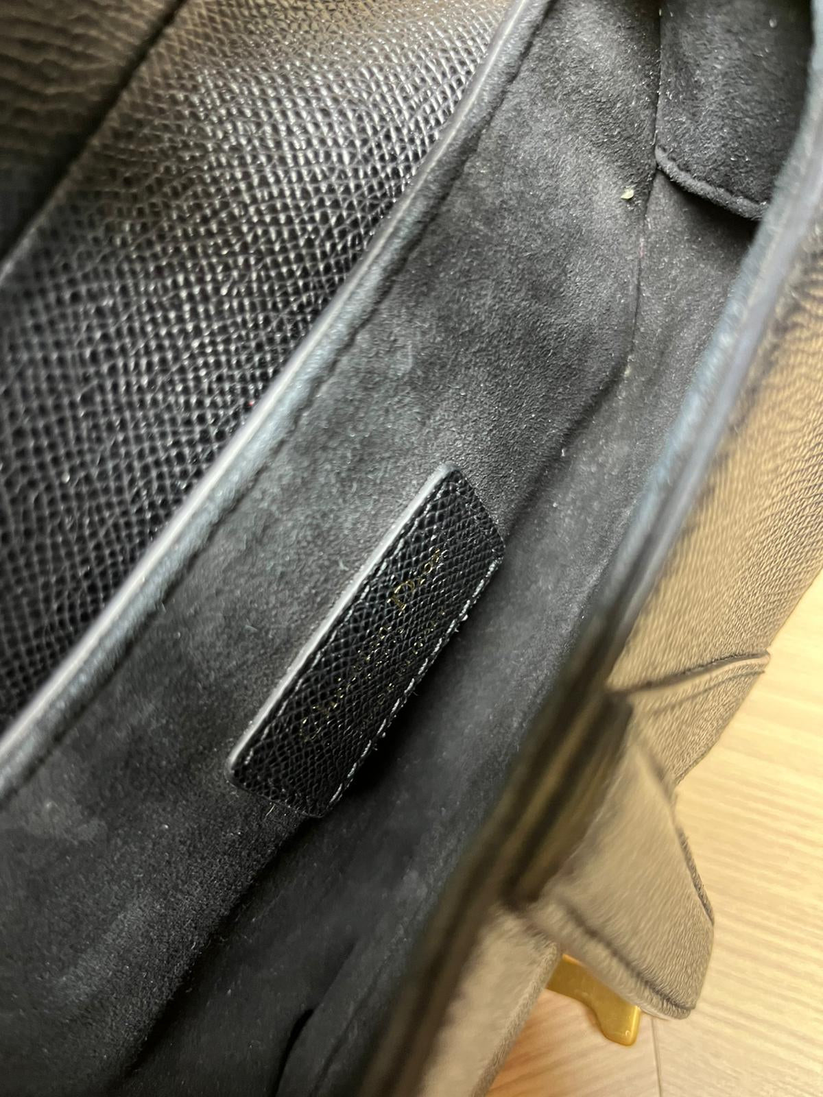 Dior Saddle Bag Mini Black Grained Calfskin