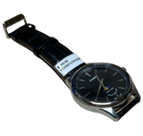 Casio Mens Watch MTPM100 Moonphase Black Dial leather Strap