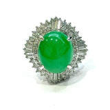 PT900 Jadeite & Diamond Ring