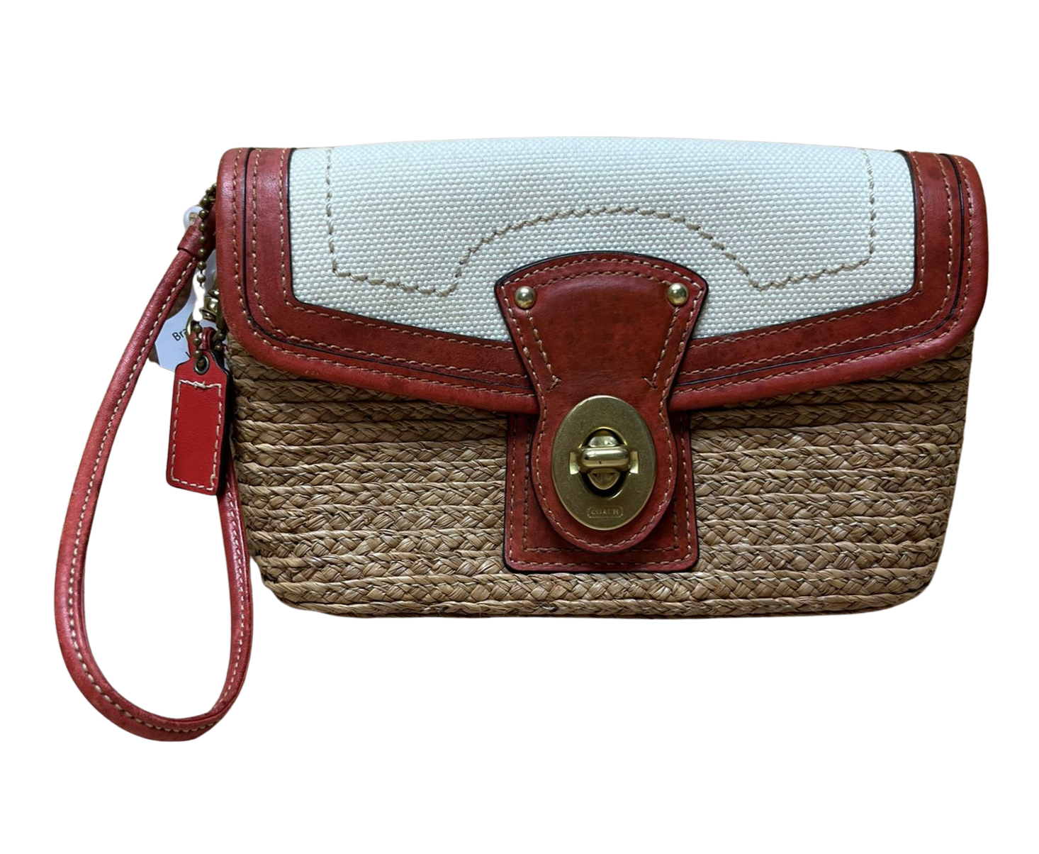 Coach Woven Straw Summertime Clutch Wristlet Bag Main image