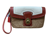 Coach Woven Straw Summertime Clutch Wristlet Bag