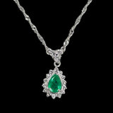 Emerald Pendant With Necklace Pt850