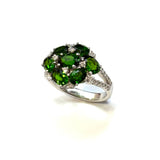 750WG Green Tourmaline & Diamond Ring
