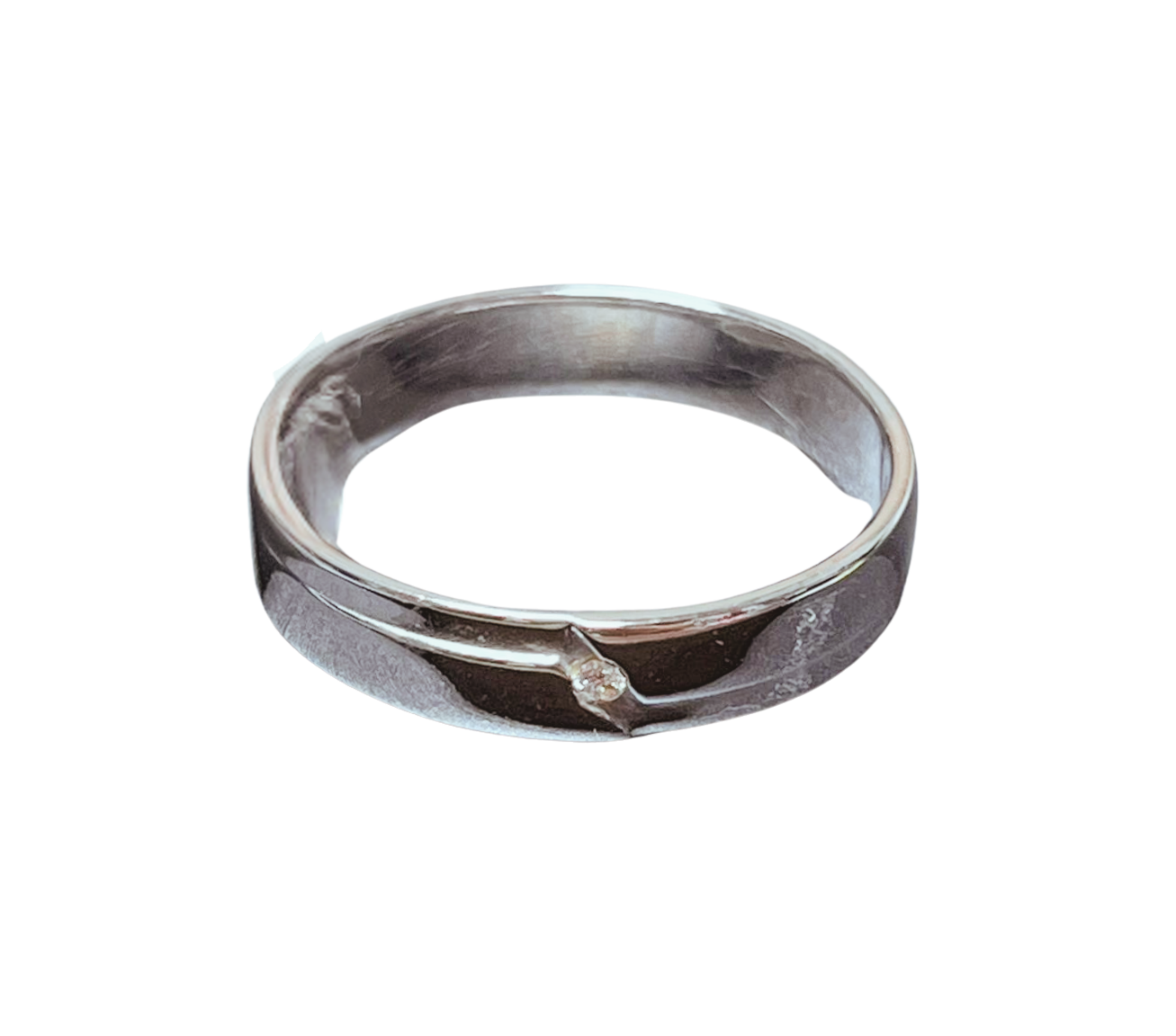 750WG Mens Band Ring With Diamond 4.7G Main image