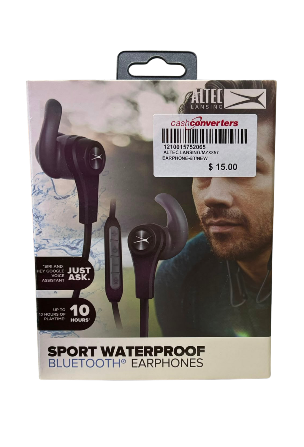 Altec Lansing Sport Waterproof Bluetooth Earbuds Black MZX857BLK