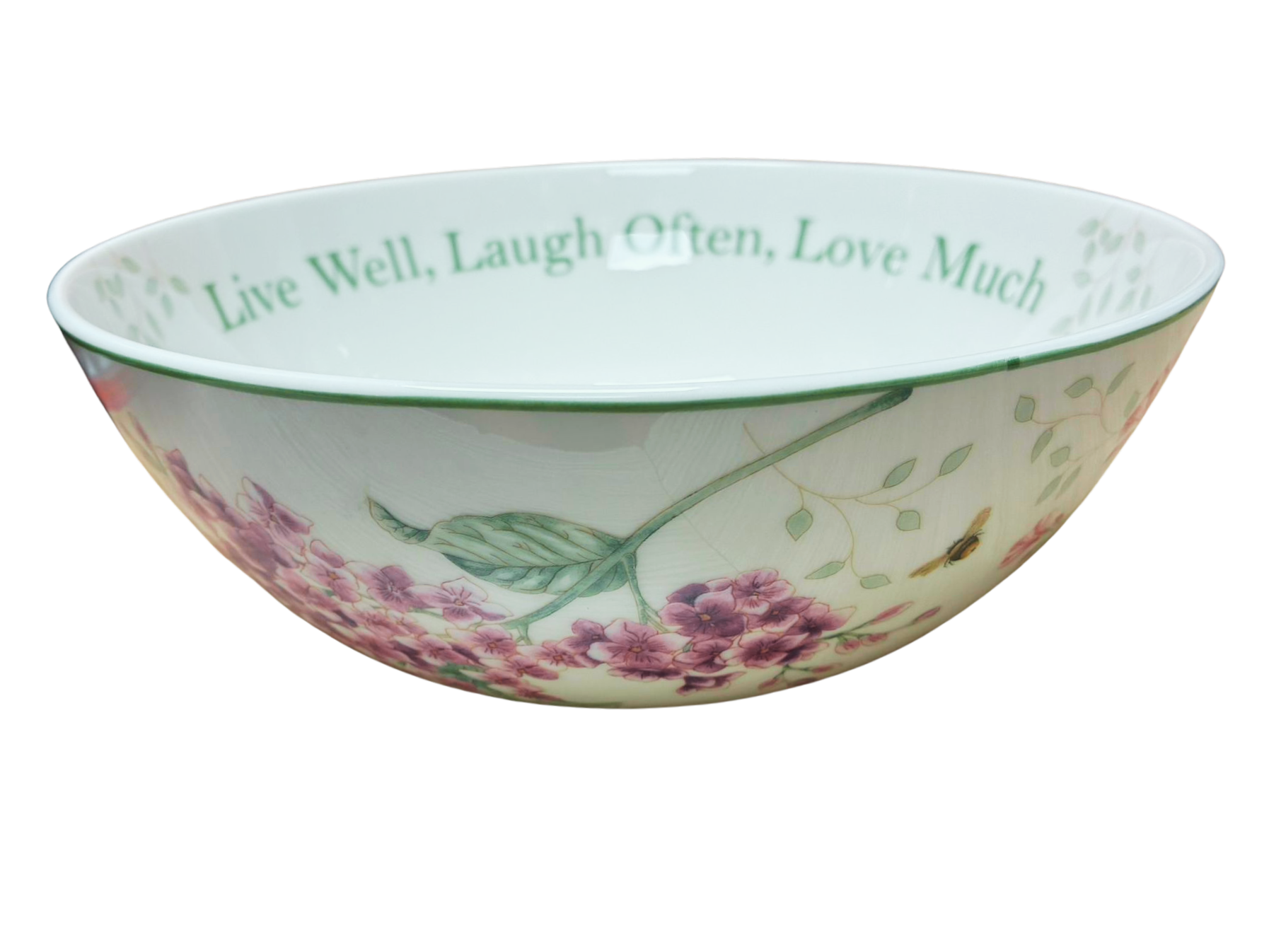 Lenox Butterfly Meadow Live Well Laugh Often Love Much Serving Bowl White