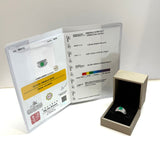 PT900 Emerald & Diamond Ring
