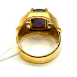 850YG Star Sapphire & Diamond Ring