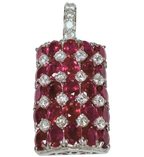 K18 White Gold Ruby And Diamond Pendant 5.91G