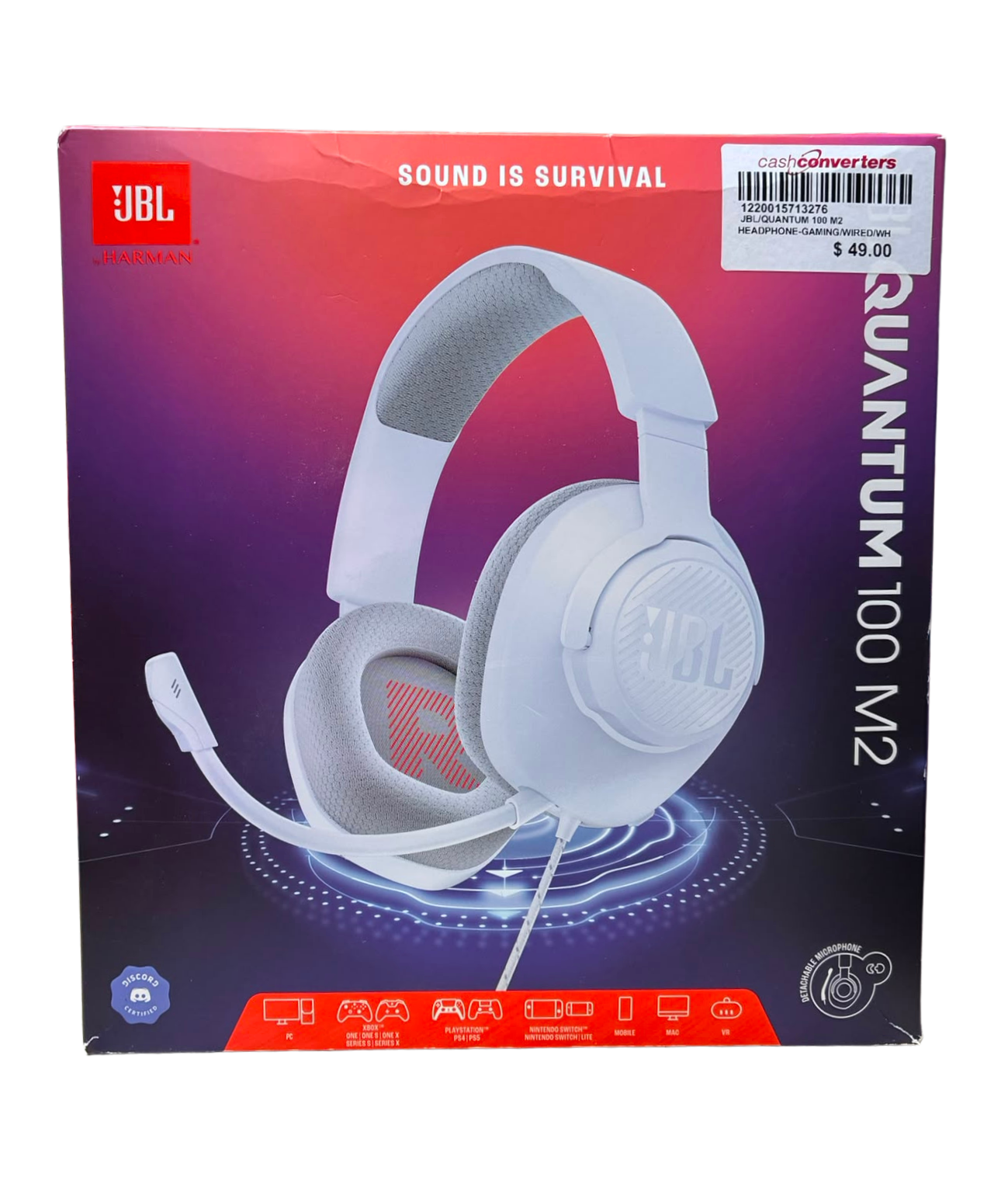 JBL Quantum 100M2 Gaming Headset White