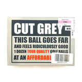 Cut Grey Golf Balls, 3 Piece Urethane (One Dozen)