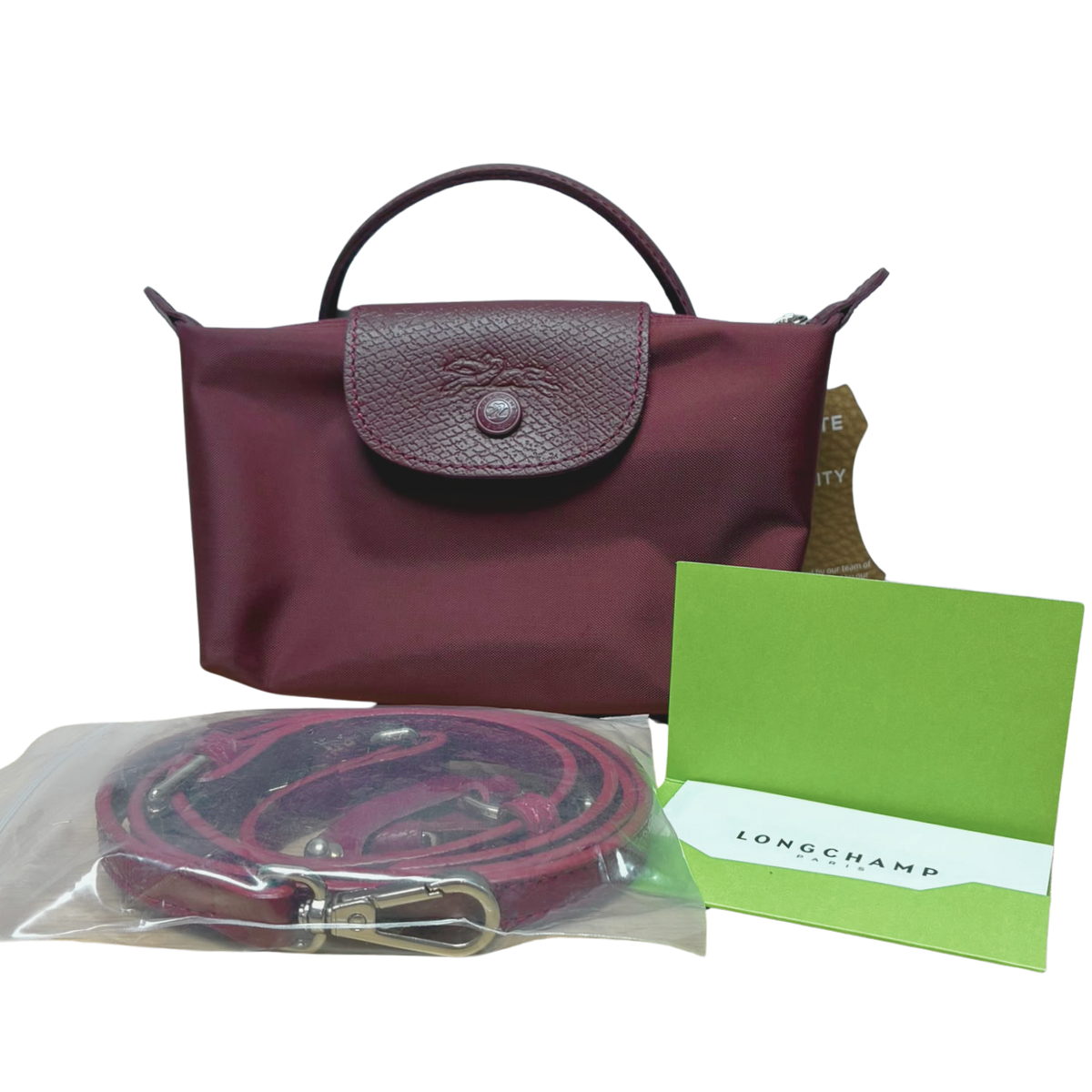 Longchamp Le Pliage One Pouch With Handle Burgundy