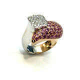 La Nouvelle Bague, 18KWG/RG Pink Sapphire & Diamond Ring