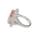 18KWG Pink Lab Grown Diamond Ladys Ring 8.34GM