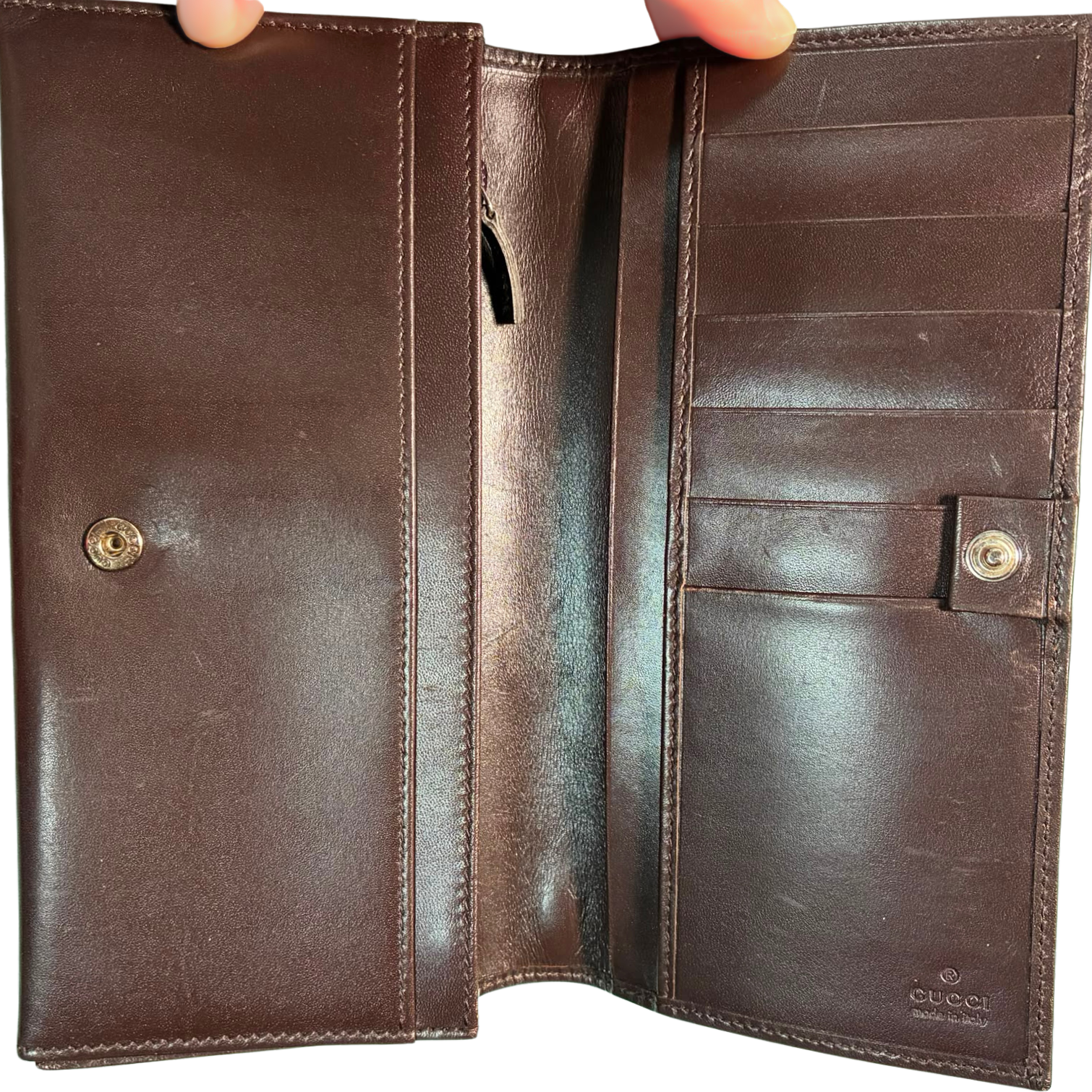 Gucci Brown GG Monogram Canvas Long Wallet