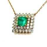 750YG Emerald & Diamond Necklace