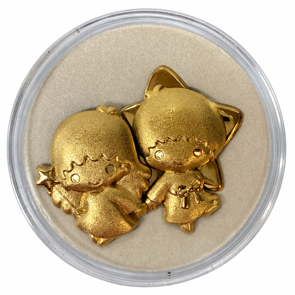 The Singapore Mint Sanrios Little Twin Stars Kiki And Lala Gold Foil Coin