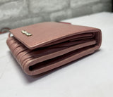 Miu Miu Pink Matelasse Leather Trifold Wallet