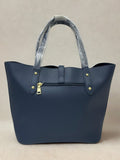 Mel&Co Shoulder Tote Medium Blue With Belt Snap