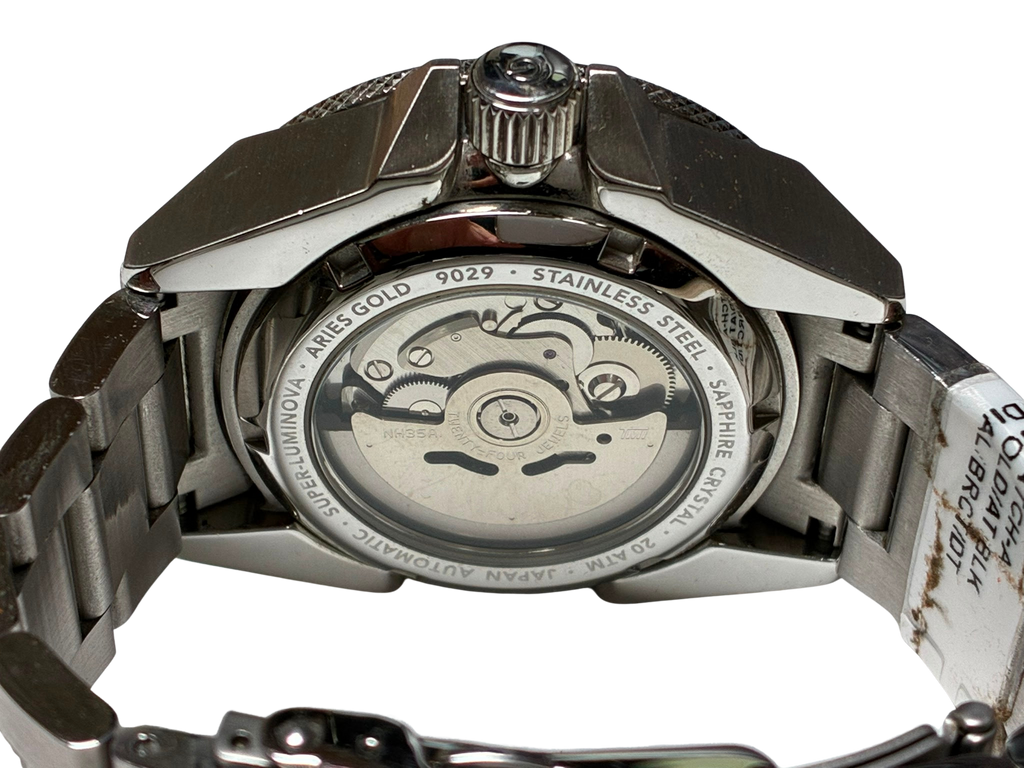 Aries Gold G 9029 Dreadnought Silver Mens Watch Japan Automatic