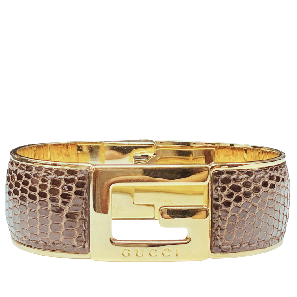 Gucci G Logo Hinged Bangle Bracelet 65G With Box