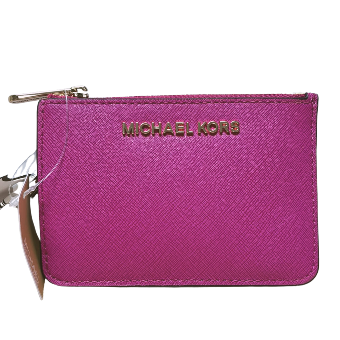 Michael Kors Jet Set Travel Small Top Zip Coin Pouch With ID Holder Fuschia