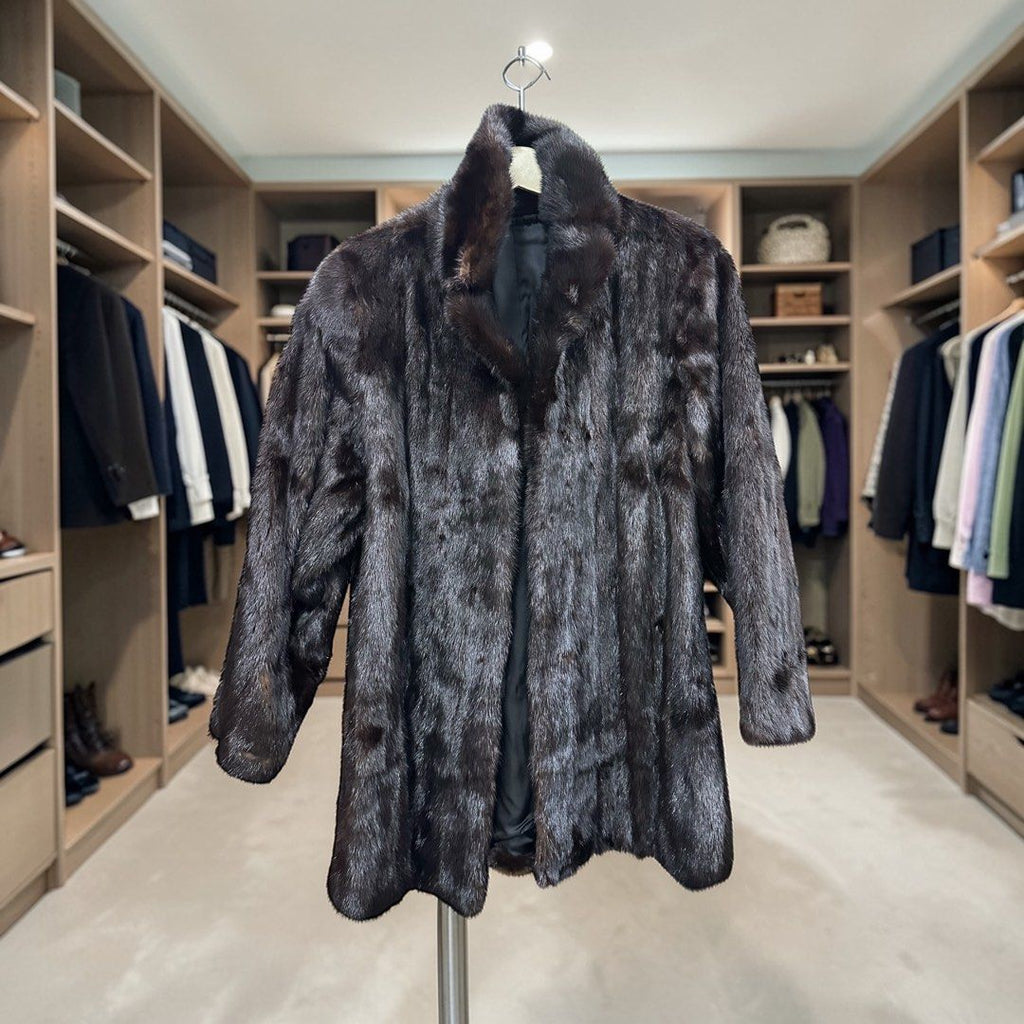 Dark Brown Fur Coat, Size 11