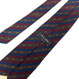 Celine Silk Red Blue Stripes Necktie