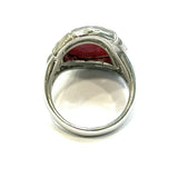 PT900/18KYG Red Coral Ring With Cert