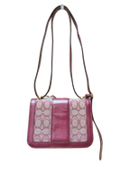 Coach Alie Shoulder Bag 18 In Signature Jacquard With Snakeskin Detail Brass Burgundy Blk Cherry
