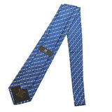 Celine Silk Blue Tie With Celine Logo