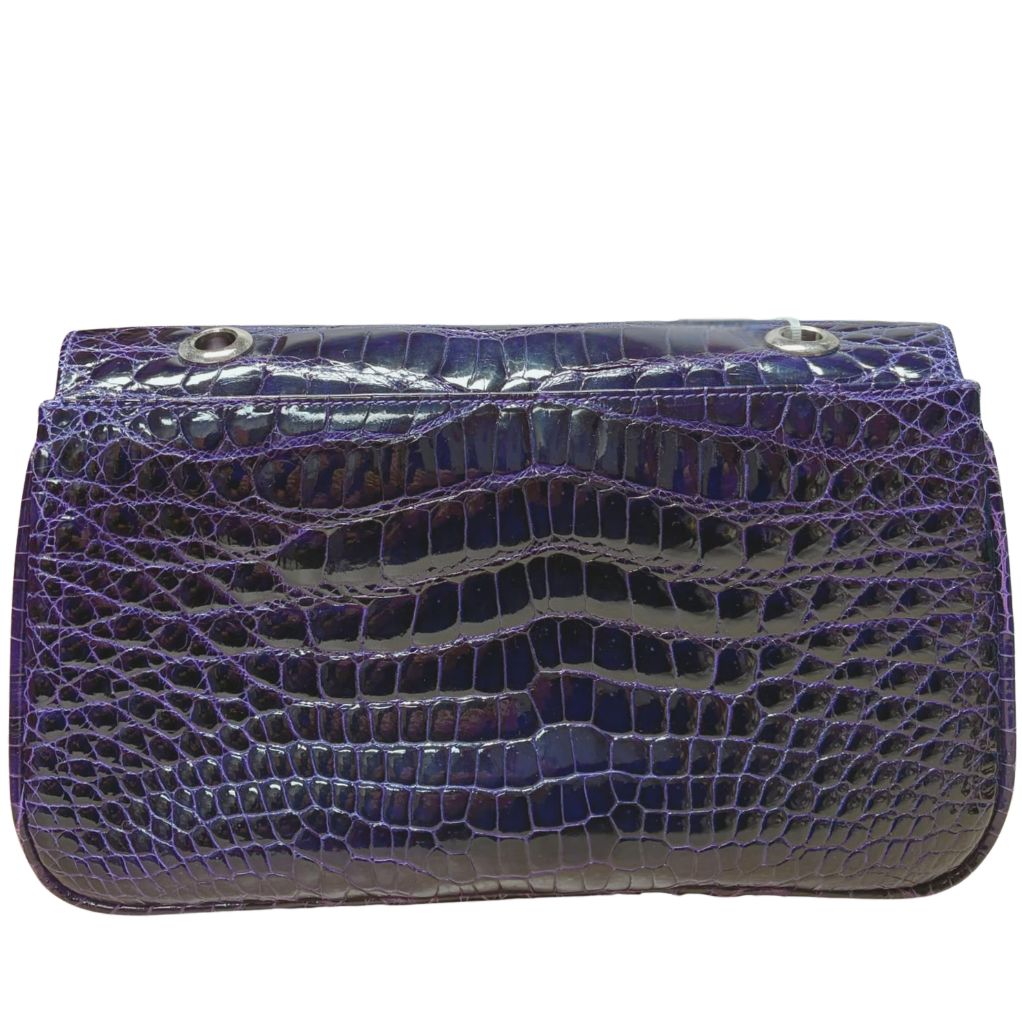 Purple Crocodile Skin Leather Shoulder Bag Secondary image