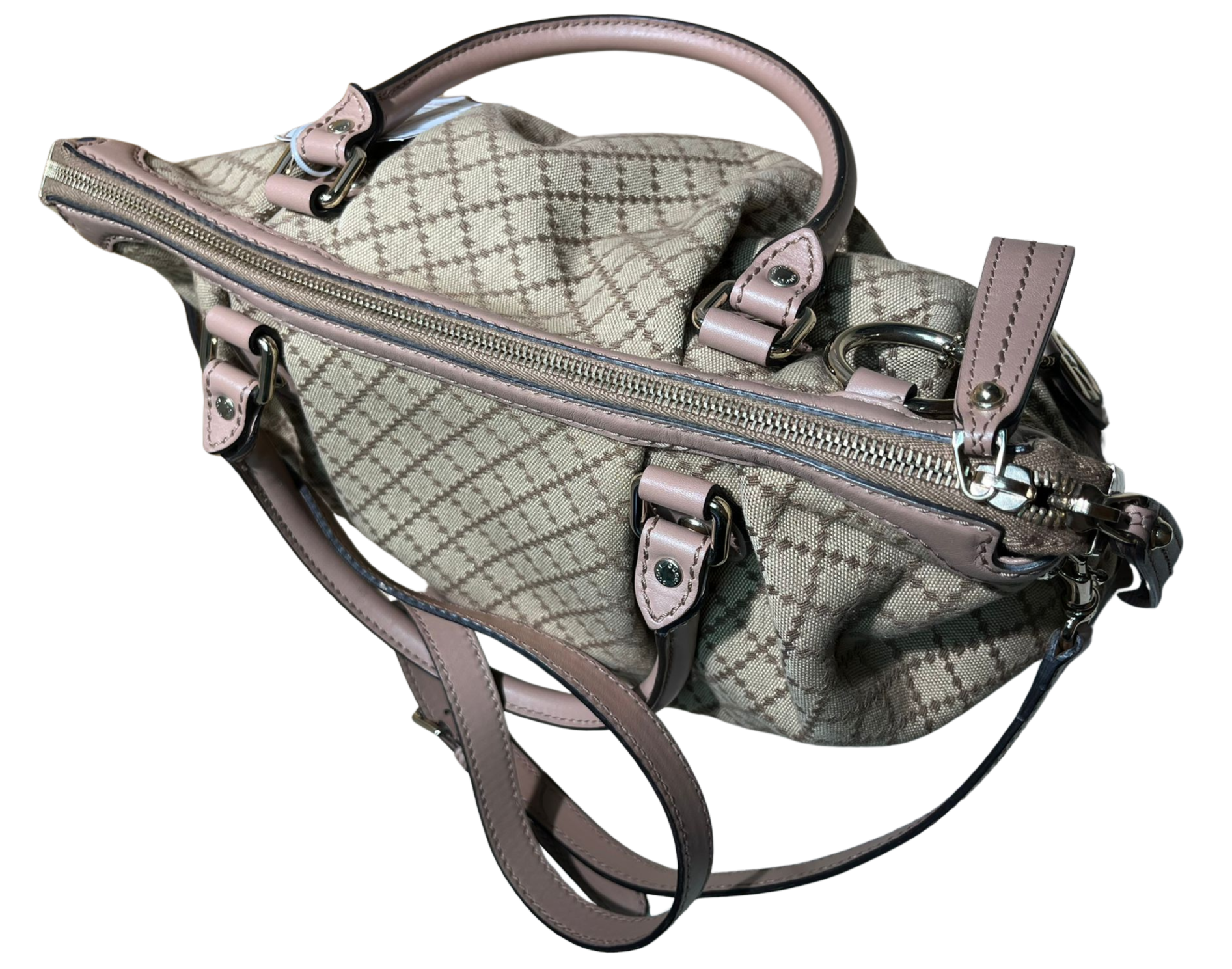 Gucci Sukey Bag Beige Pink Diamante Canvas