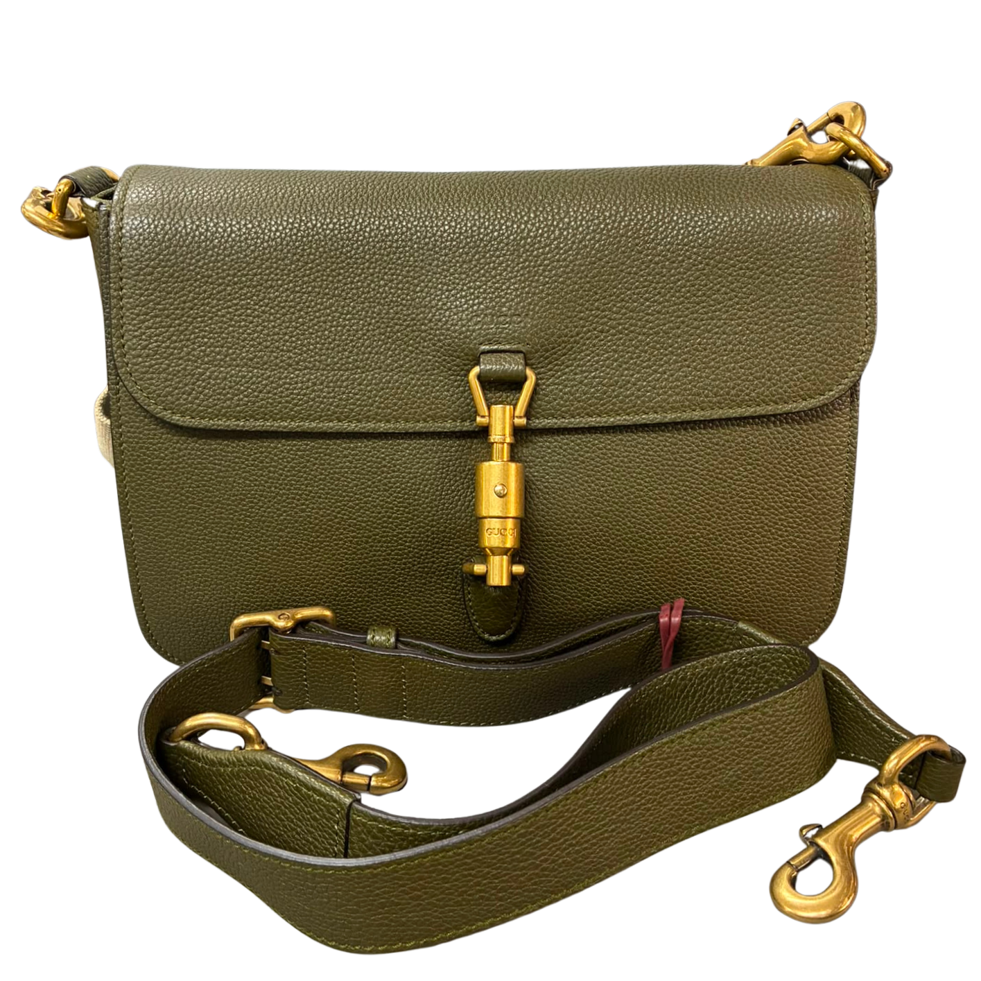Gucci Jackie 2way Shoulder Bag Green Pebbled Leather