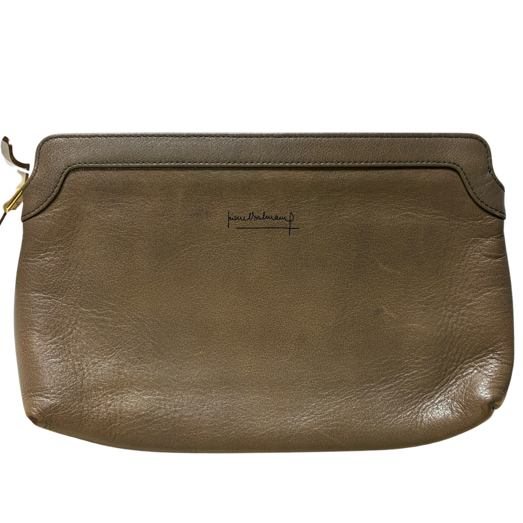 Pierre Balmain Vintage Brown Leather Clutch