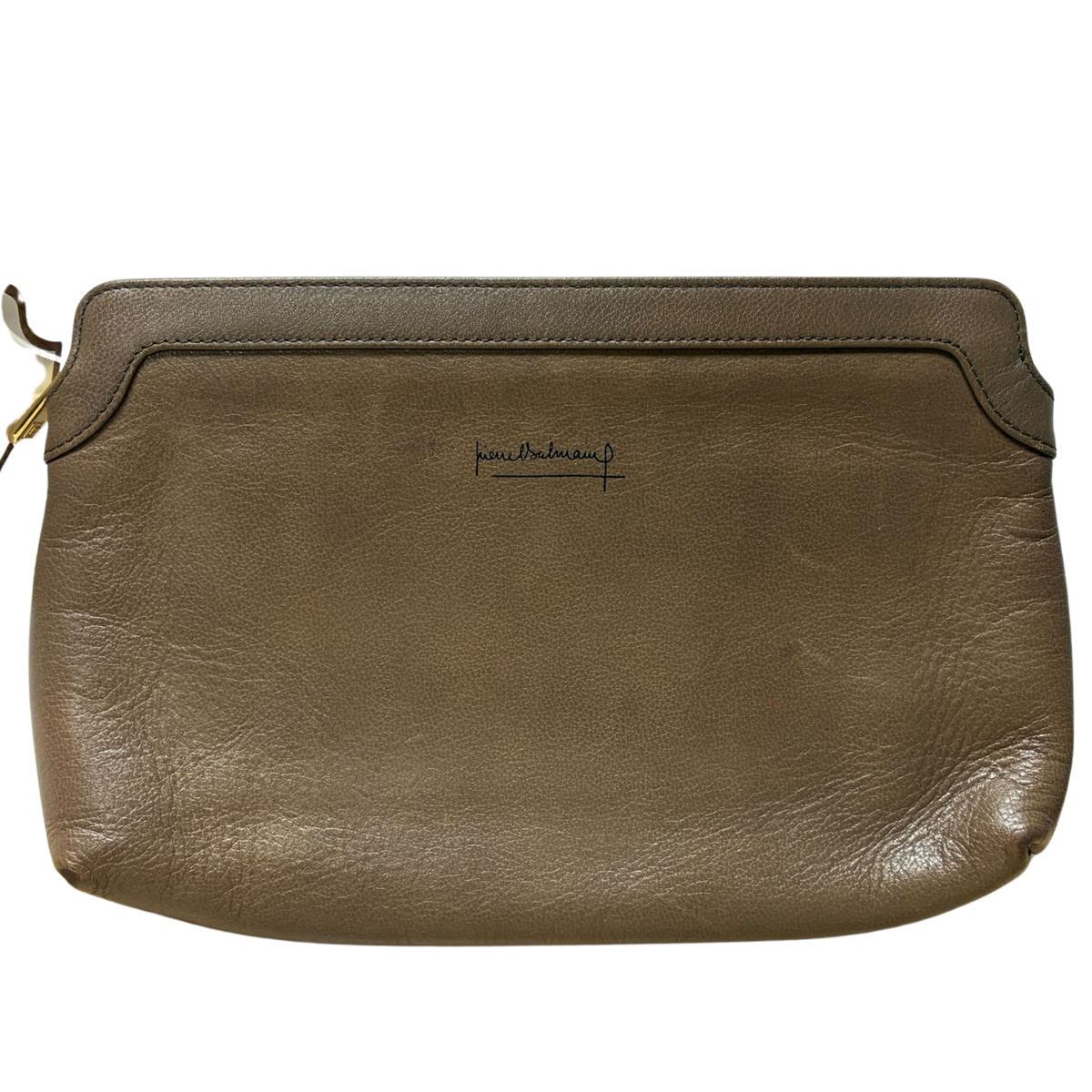 Pierre Balmain Vintage Brown Leather Clutch
