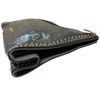 Prada Leather Craquele Studded Clutch