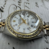 Rolex Half Gold 69173 w/ Diamond Bezel and Hour Mark Automatic Watch