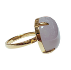 K18 Yellow Gold Lavender Jade Cabochon 42.05CT 16.09G Size 15
