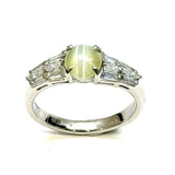 PT900 Cat's Eye (Chrysoberyl) & Diamond Ring