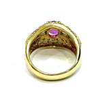 18KYG Ruby & Diamond Ring (GIA Cert)