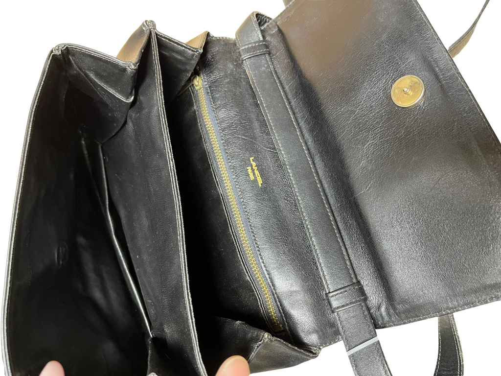Vintage Lancel Paris Black Leather Shoulder Bag