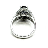 PT900 Natural Royal Blue Pear Shape Sapphire & Diamond Ring