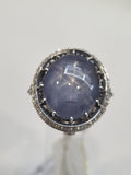 Blue Star Sapphire Diamond Ring