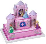 DecoSet® Disney Princess Happily Ever After Birthday Cake Topper, 6-Piece Cake Decorations, Includes Castle with Moveable Turrets, Cinderella, Ariel and Rapunzel Figurines