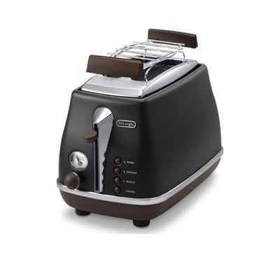 De'Longhi Icona Vintage CTOV2003.BK - 2-Slice Toaster with Lid, Black