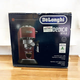 De'Longhi Dedica Style EC685.R - Espresso Coffee Machine, Panarello Steam Wand, Plastic Tamper in pack, red color